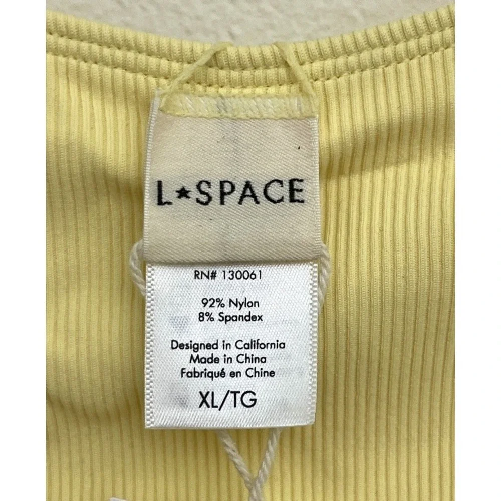 New! L*SPACE‎ Donnie Bottom Bitsy Ribbed Cheeky Bikini Bottom Daisy Yellow XL